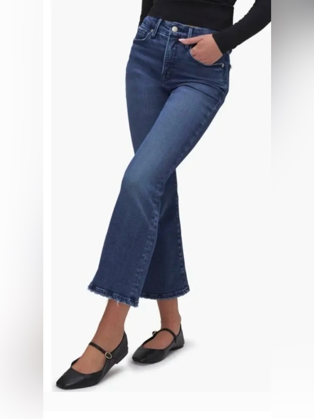 Good American Good Legs Cropped Mini Boot Jean